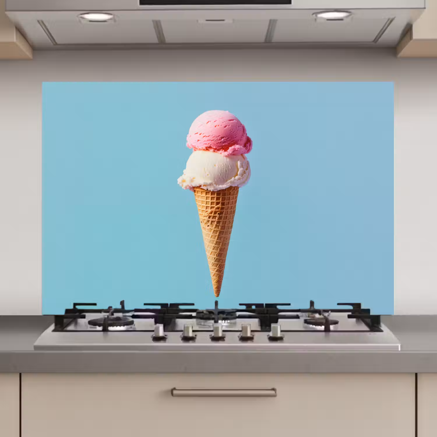 Bolletjes - Schepijs - Hoorntje - Blauw keuken achterwand spatscherm klein -3d_website