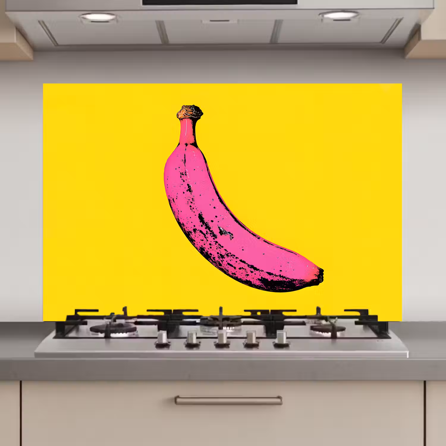 Banaan - Grafisch - Geel keuken achterwand spatscherm klein -3d_website