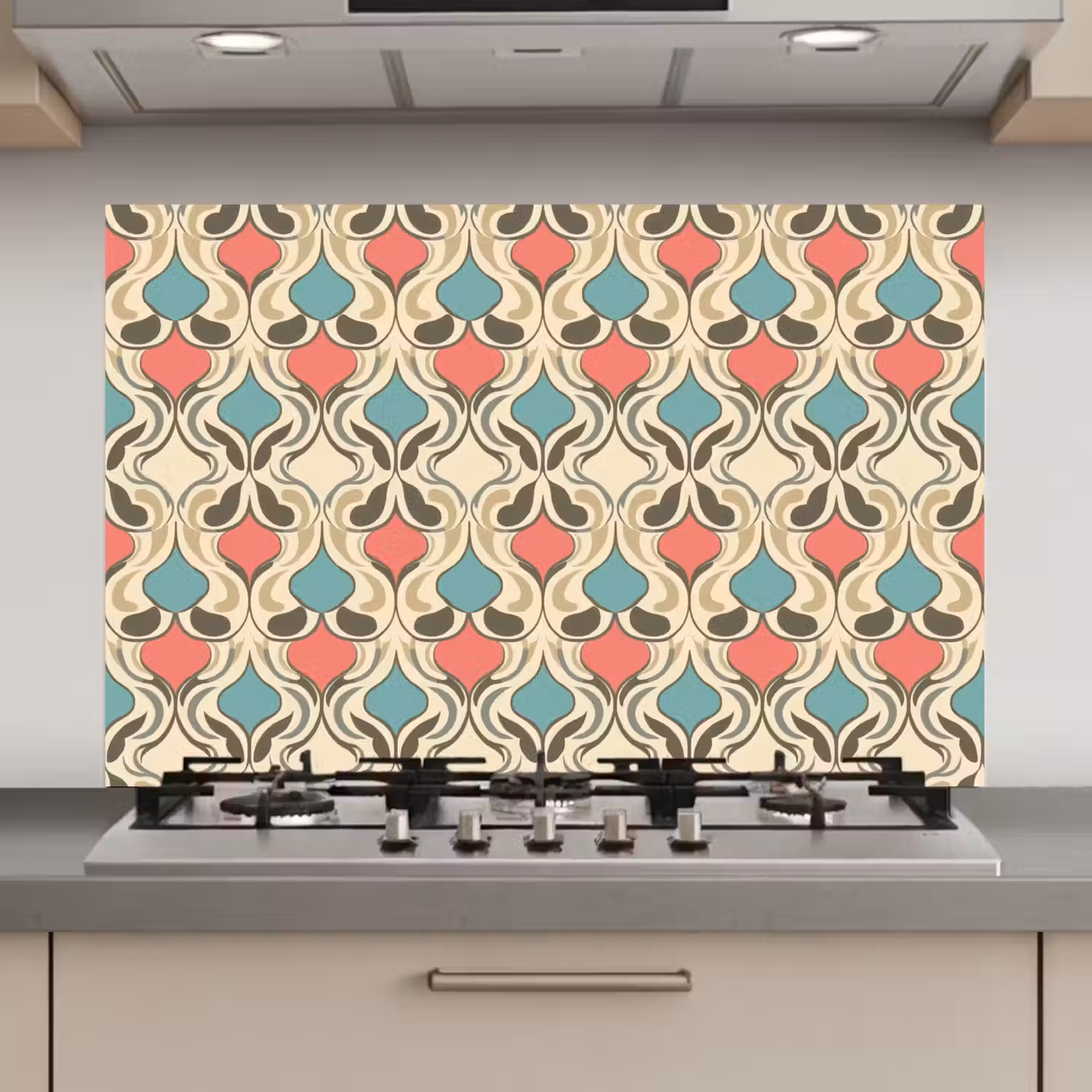 Barok - Retro - Kleurrijk keuken achterwand spatscherm klein 900 -3d_website