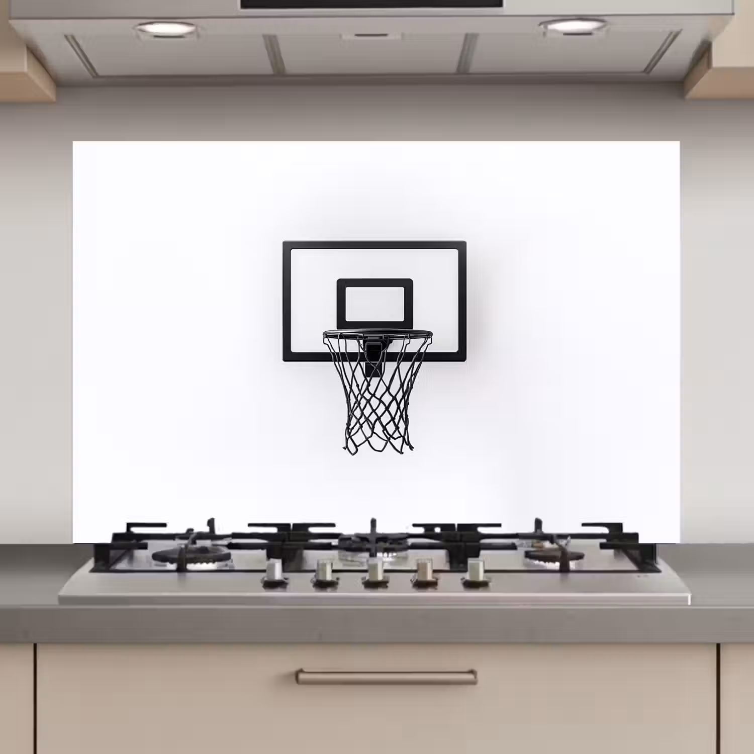 Basketbalbord - Minimalistisch - Zwart keuken achterwand spatscherm klein -3d_website