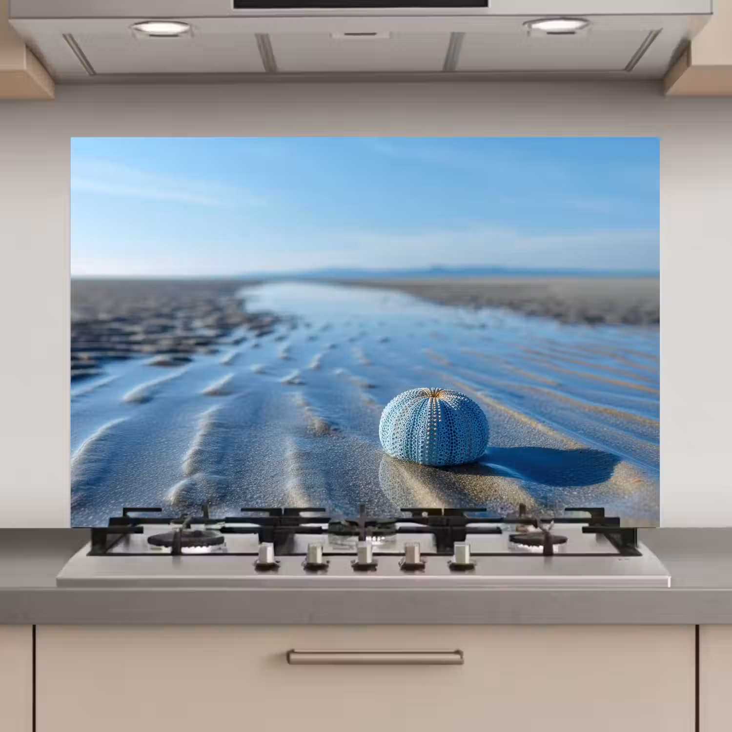 Strand - Schild - Water - Blauw keuken achterwand spatscherm klein -3d_website