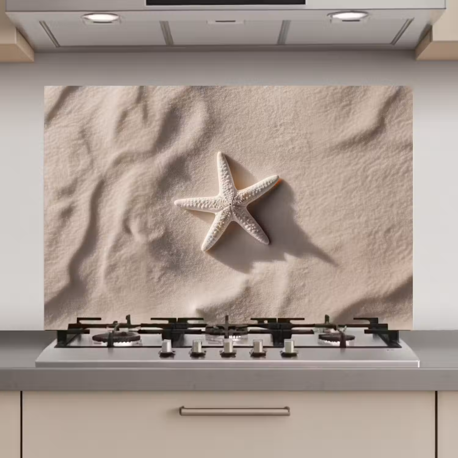 Strand - Zeester - Zand - Beige keuken achterwand spatscherm klein -3d_website