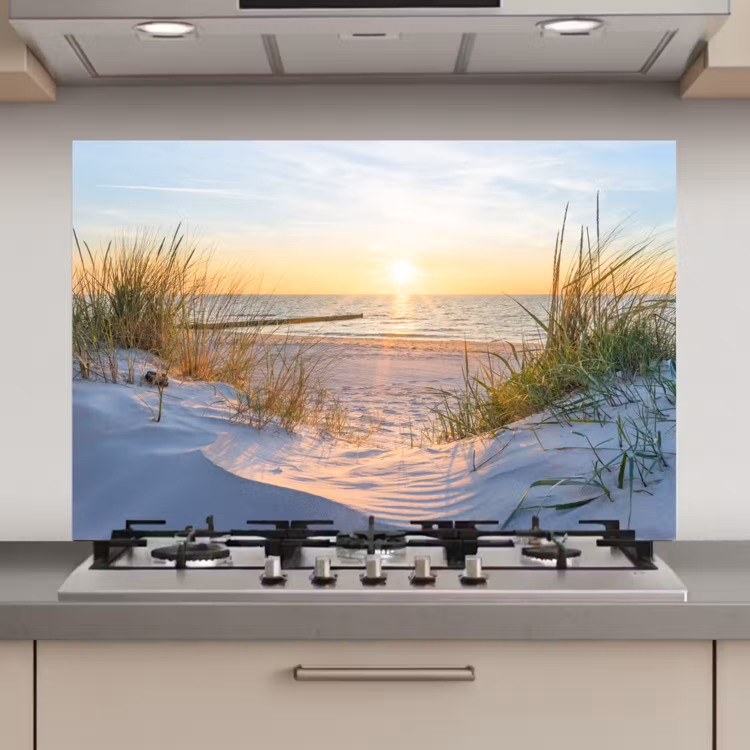Strand - Zon - Duin - Gras - Zand - Horizon keuken achterwand spatscherm klein -3d_website