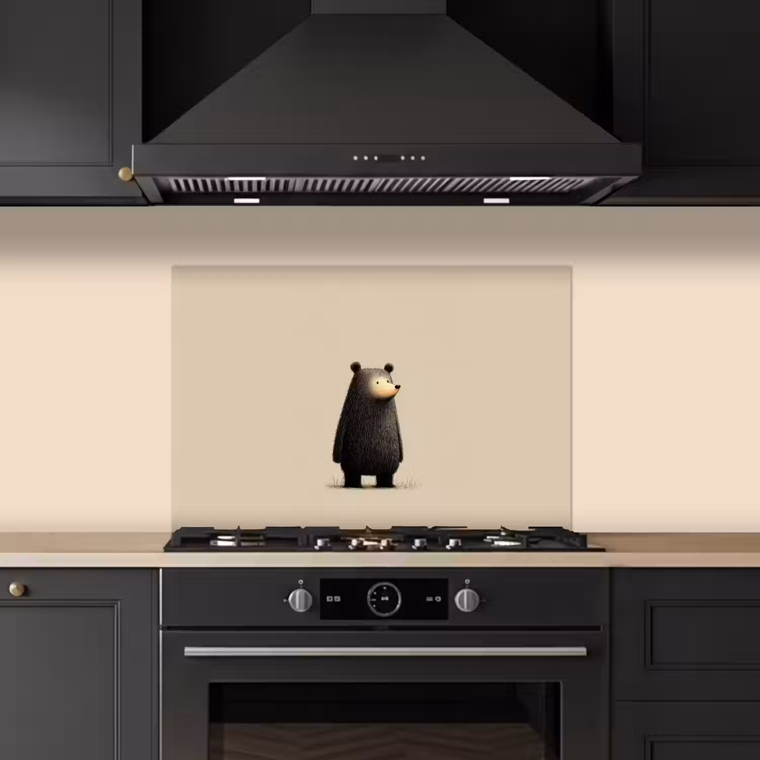 Beer - Donkerbruin - Minimalistisch keuken achterwand spatscherm klein -sfeer1