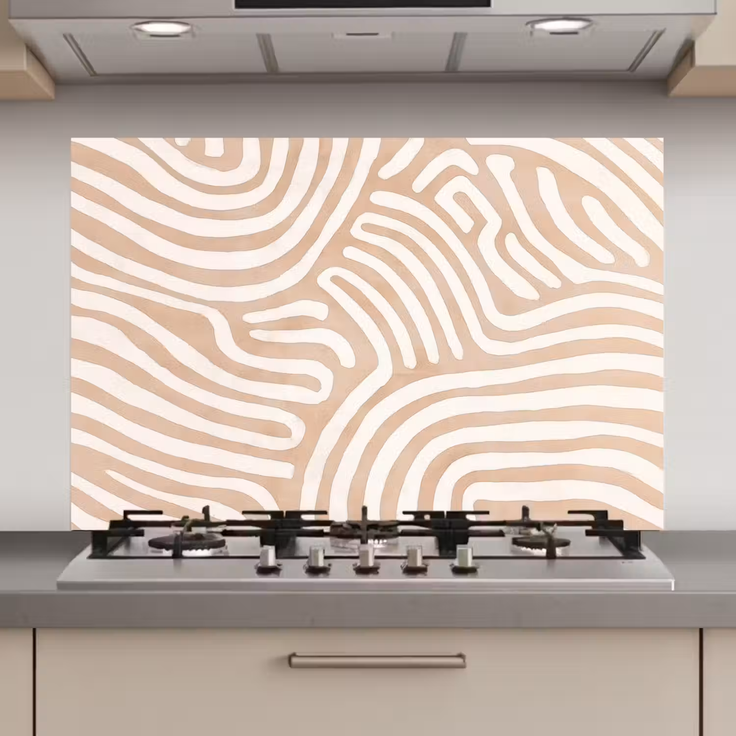 Beige - Aardspatroon keuken achterwand spatscherm klein -3d_website