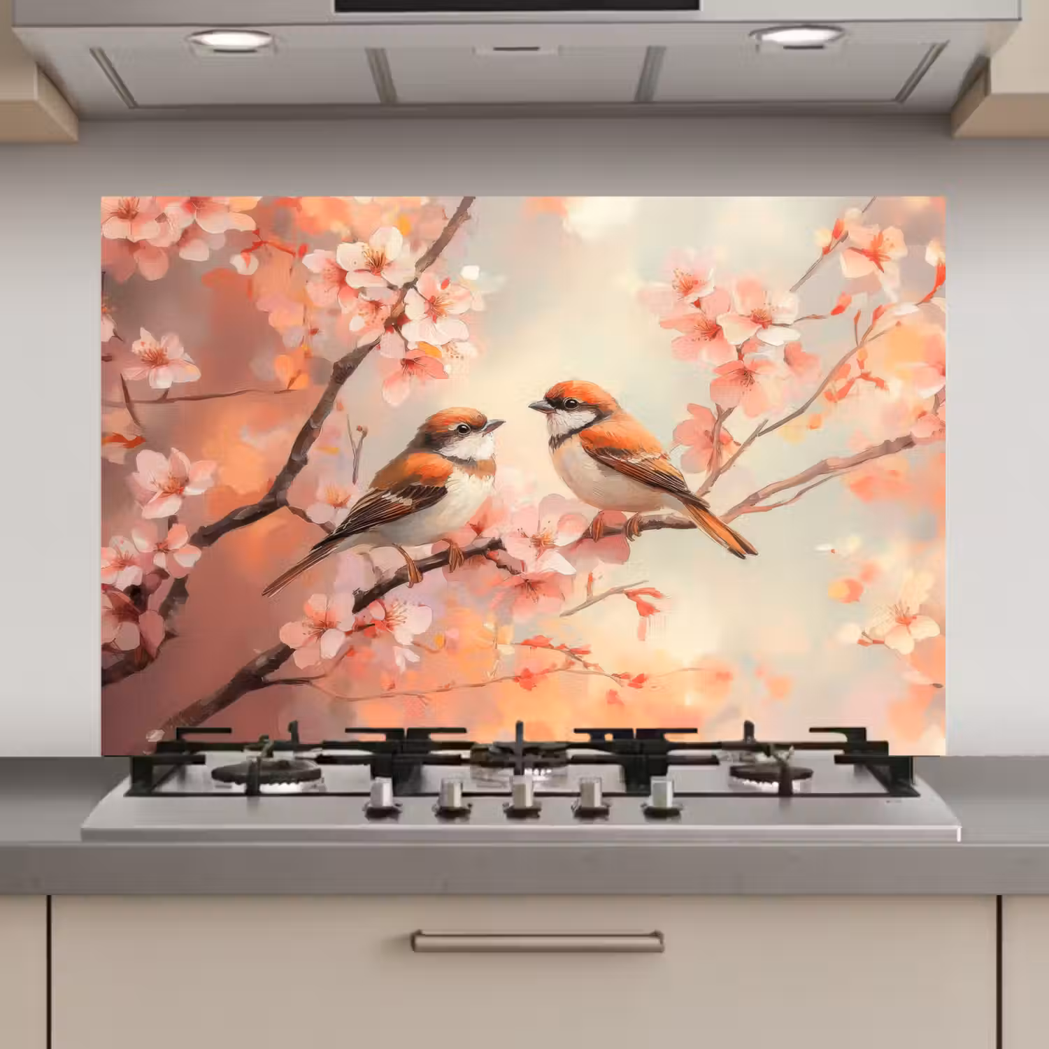 Vogels - Romantic - Bloesemtak keuken achterwand spatscherm klein -3d_website