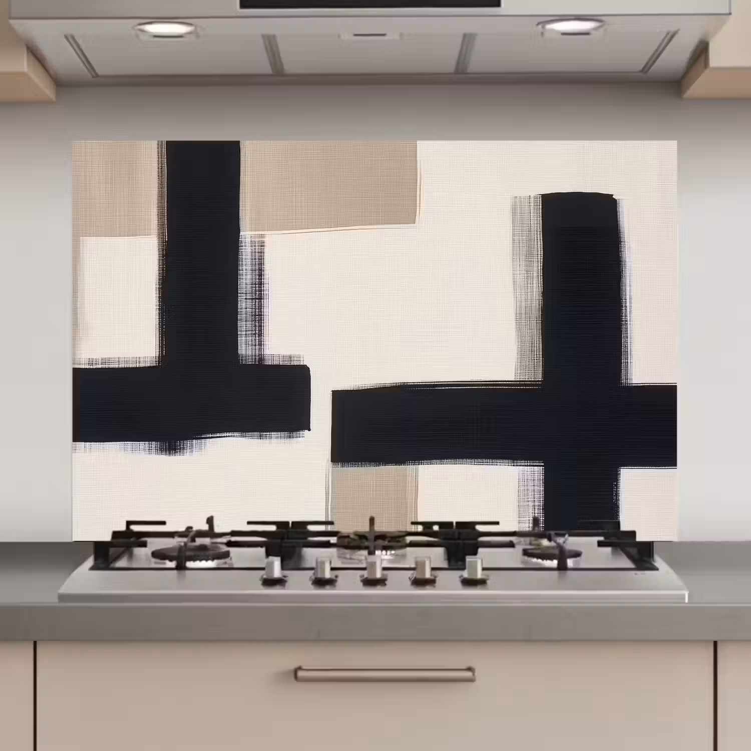Zwart - Abstract - Japandi keuken achterwand spatscherm klein -3d_website