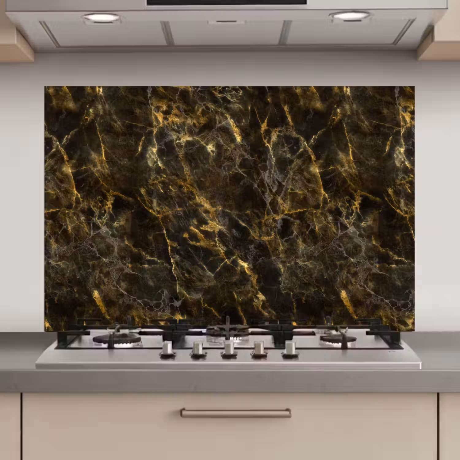 Zwart - Marmer - Goud keuken achterwand spatscherm klein 900 -3d_website