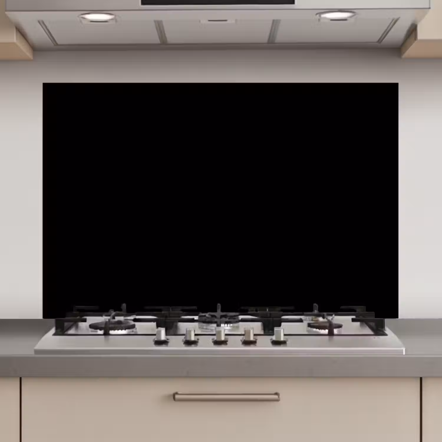 Zwart - Effen kleur keuken achterwand spatscherm klein 900 -3d_website