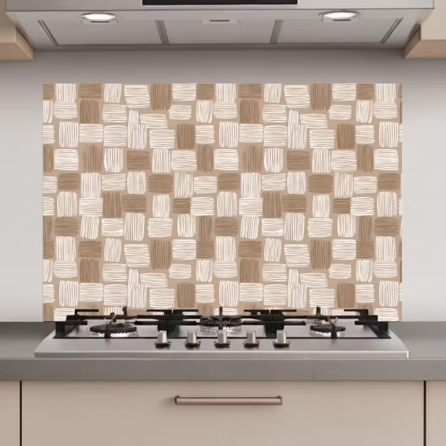 Blok - Patroon - Bruin keuken achterwand spatscherm klein 900 -3d_website