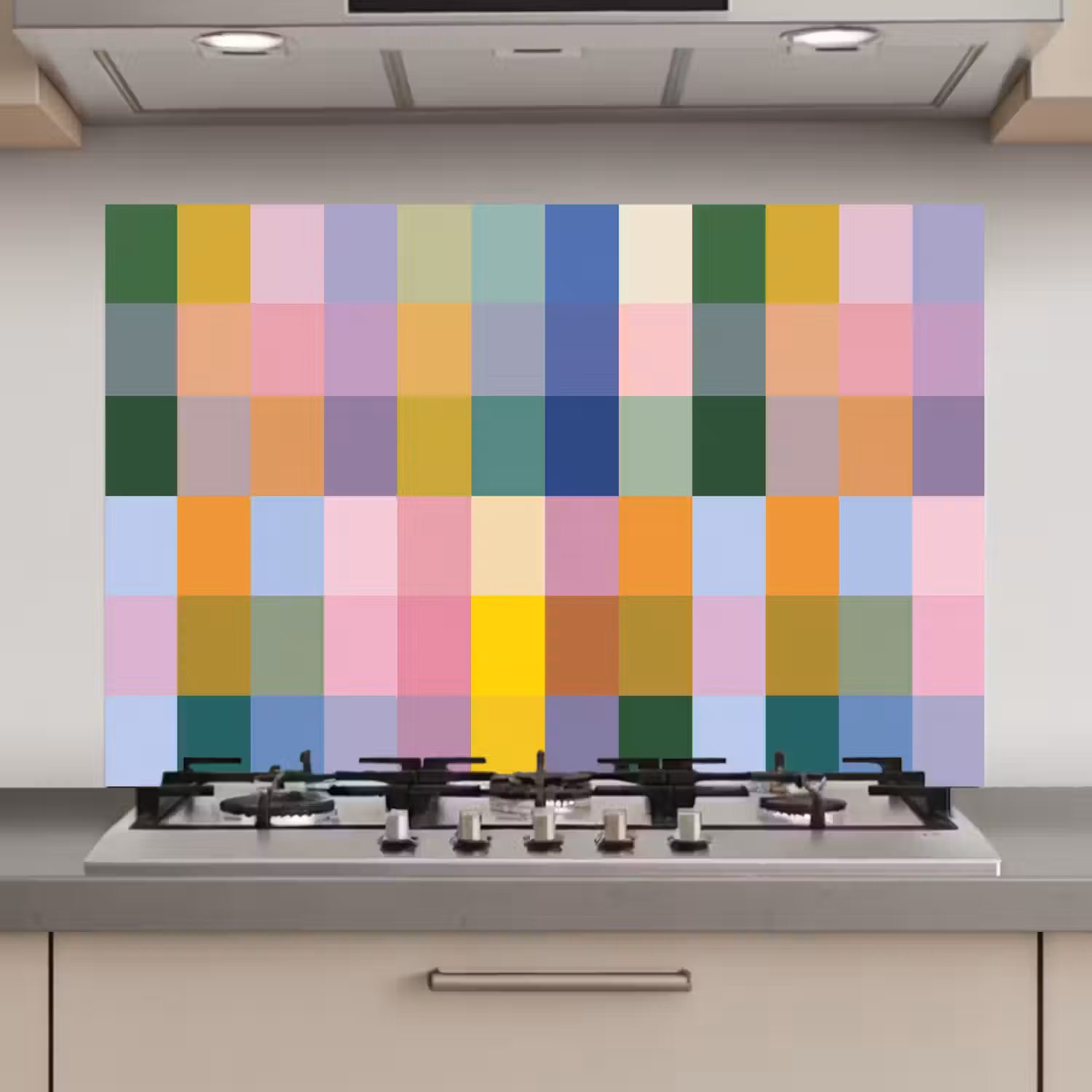 Blokken - Vierkant - Patroon - Gekleurd keuken achterwand spatscherm klein -3d_website