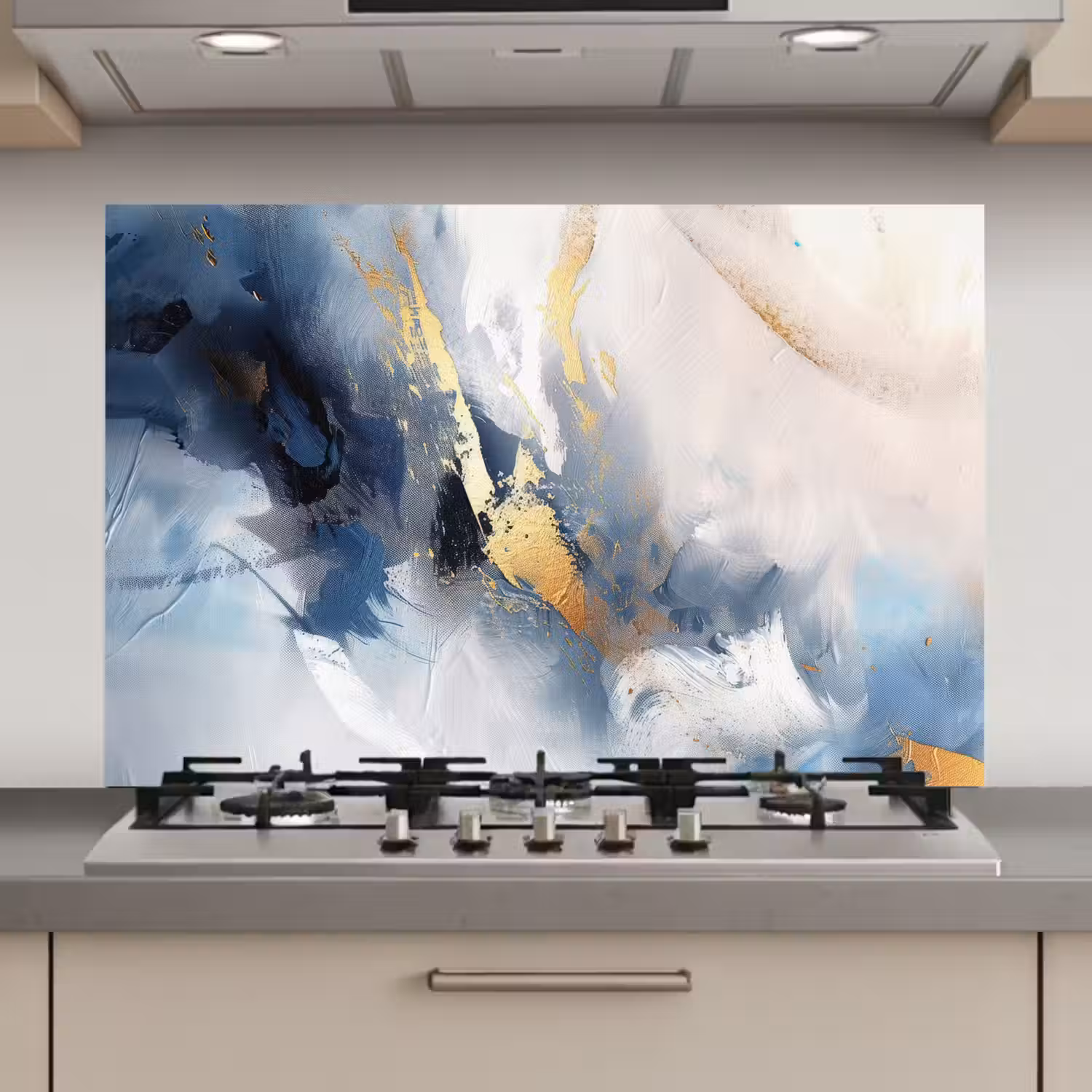 Blauw - Modern - Marmer - Abstract - Goud keuken achterwand spatscherm klein -3d_website