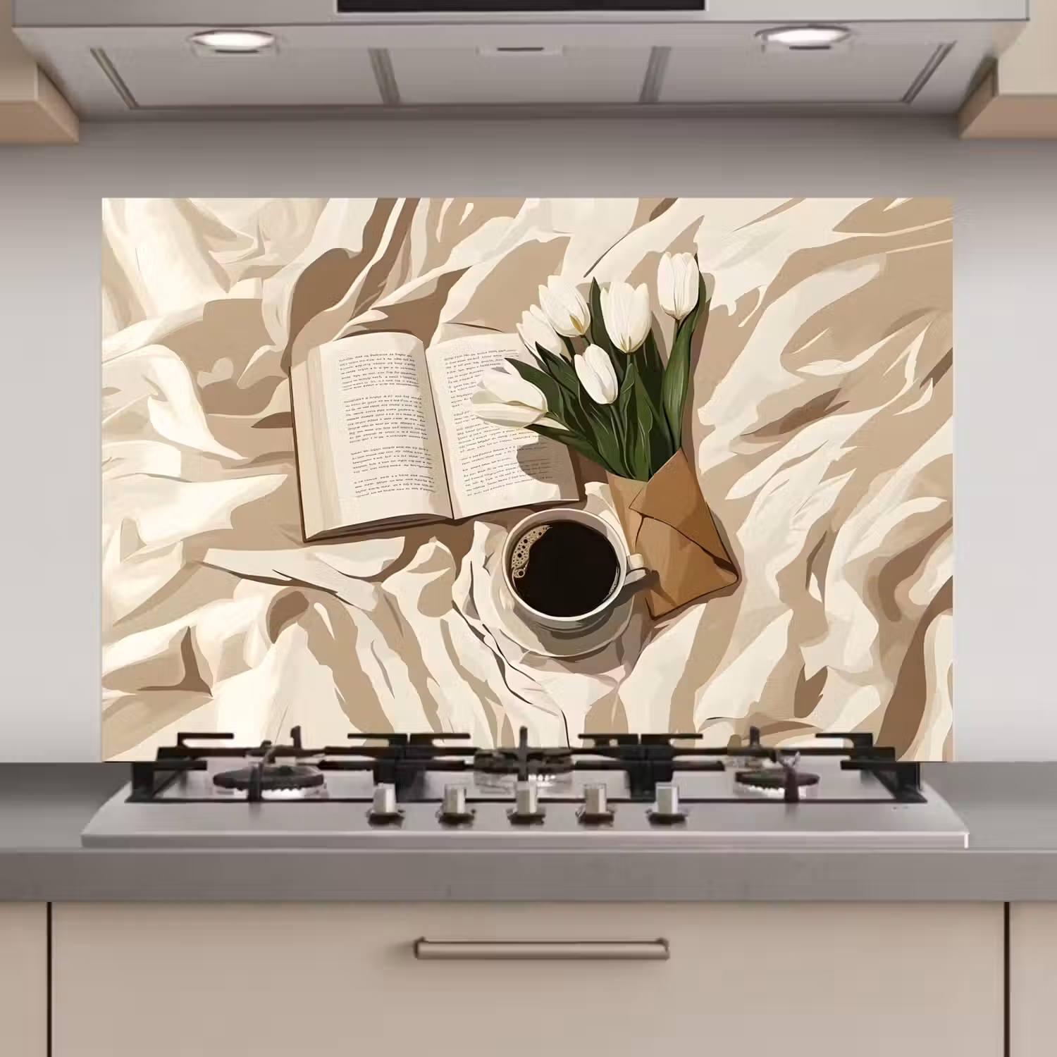 Boek - Illustratie - Tulpen - Koffie keuken achterwand spatscherm klein -3d_website