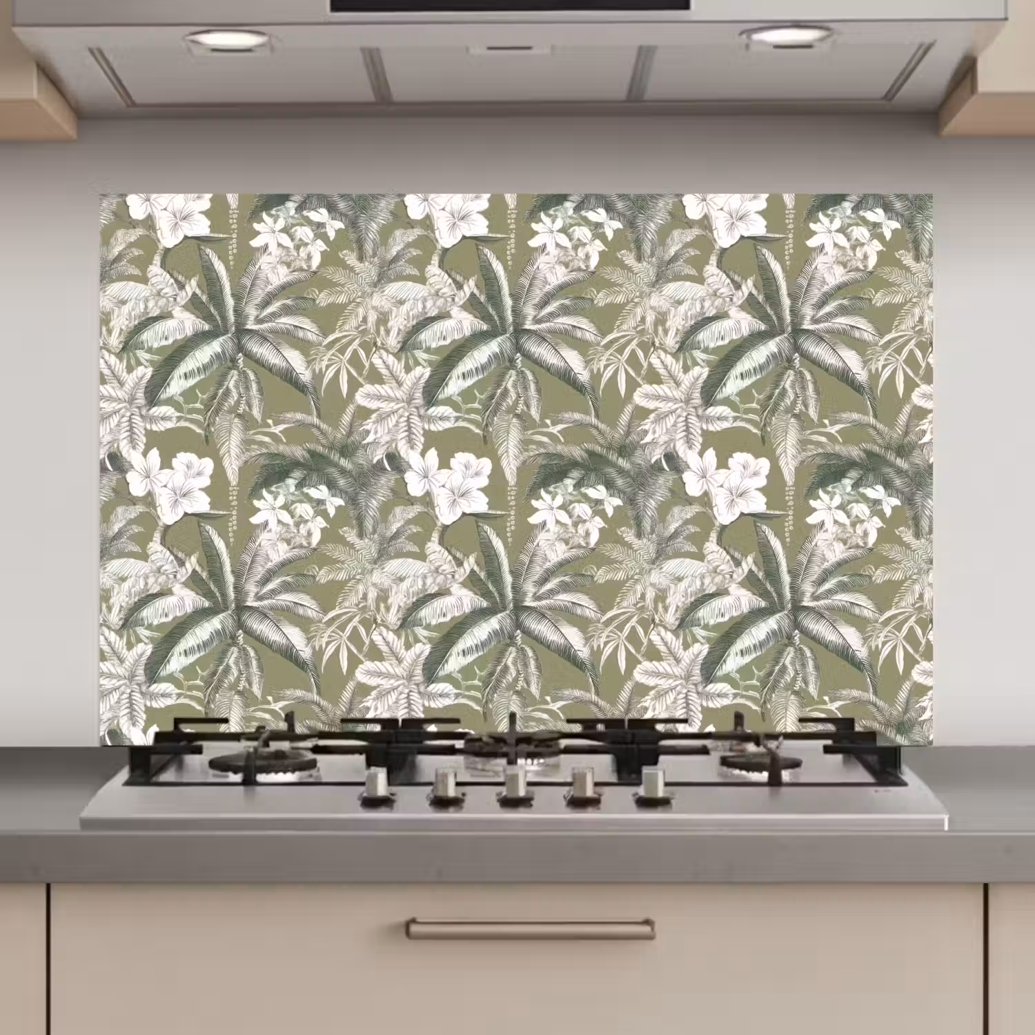 Botanisch - Bloemen - Groen keuken achterwand spatscherm klein 900 -3d_website