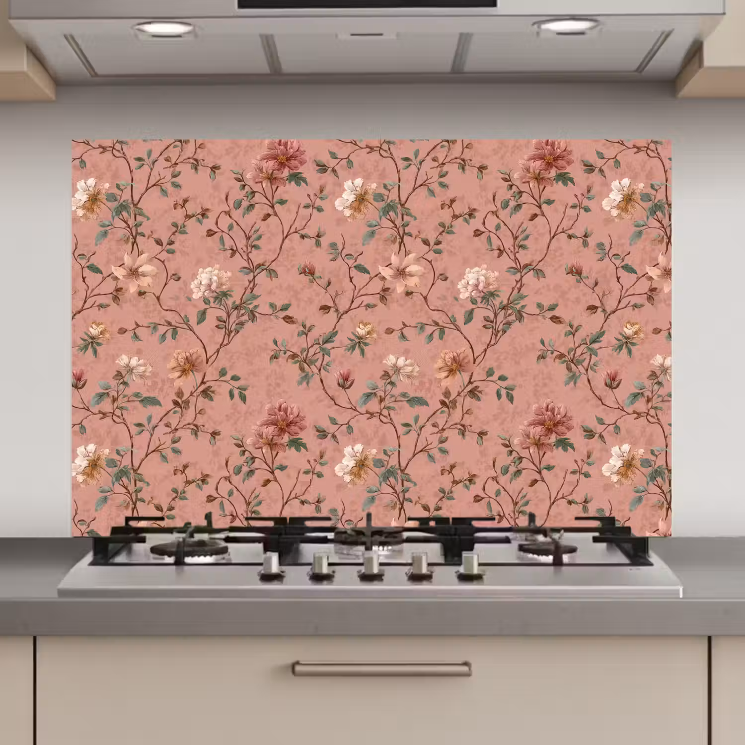 Botanisch - Bloemen - Roze keuken achterwand spatscherm klein 900 -3d_website