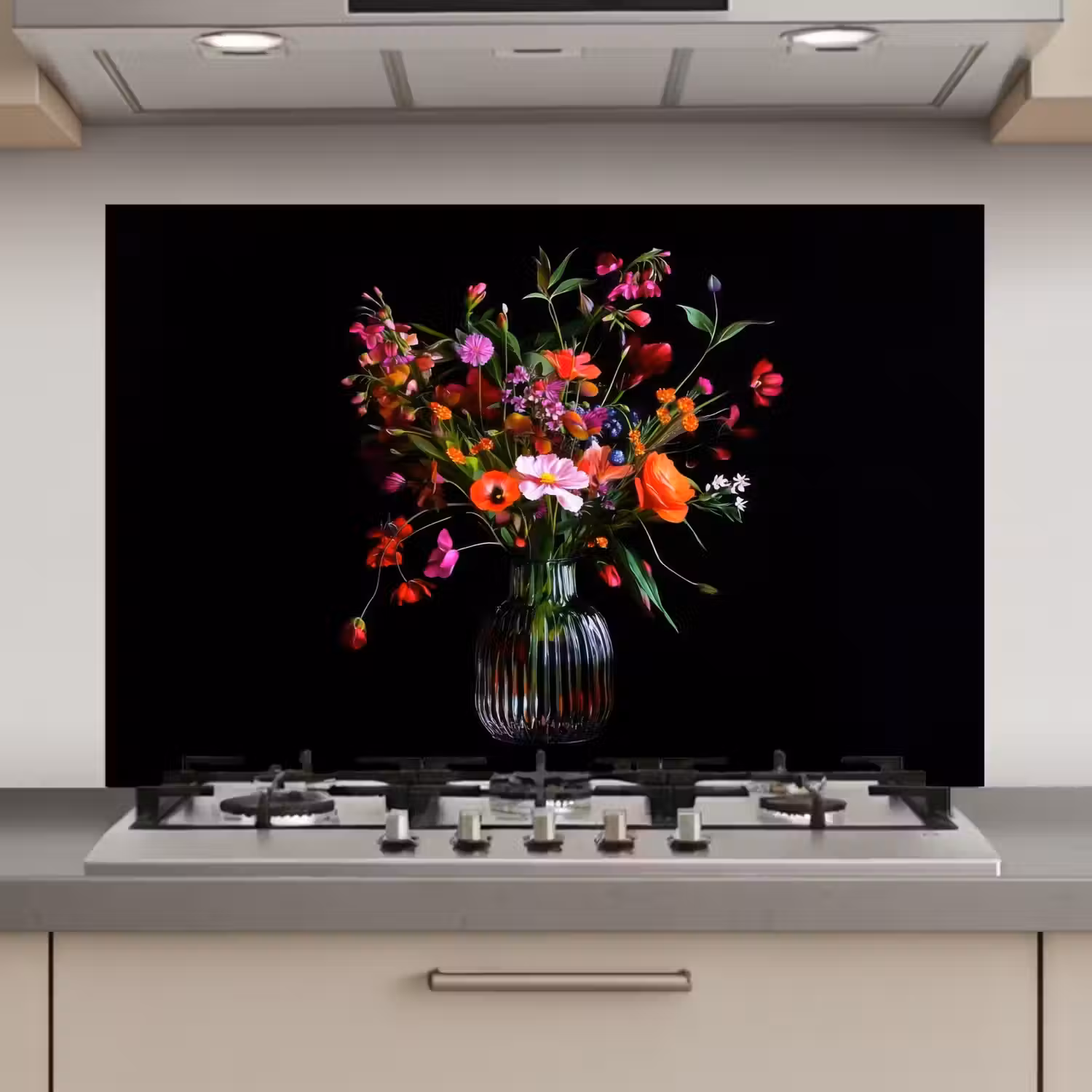 Boeket - Veldbloemen - Vaas keuken achterwand spatscherm klein -3d_website