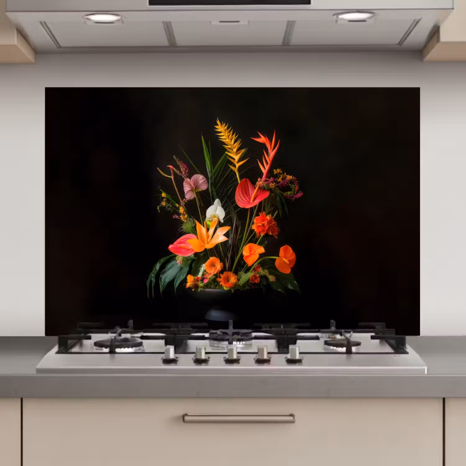 Schaal - Boeket - Bloemen keuken achterwand spatscherm klein -3d_website