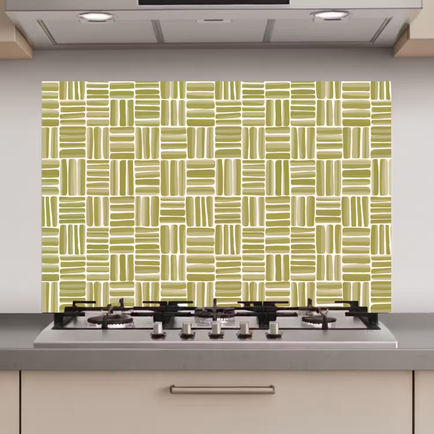 Vlecht - Patroon - Groen keuken achterwand spatscherm klein 900 -3d_website
