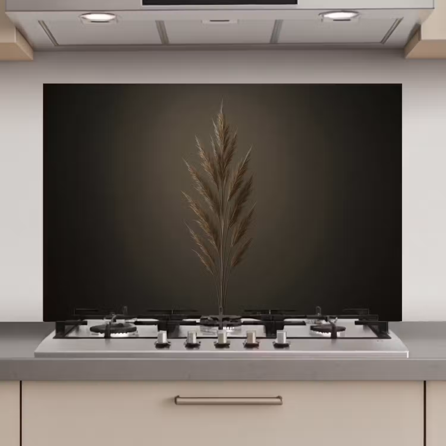 Tak - Pluimgras - Donkerbruin keuken achterwand spatscherm klein -3d_website