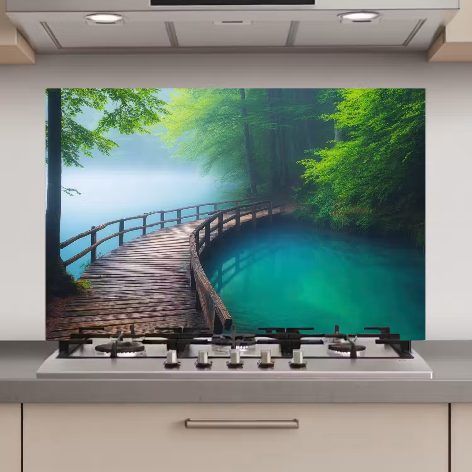 Brug - Water - Rivier - Bos keuken achterwand spatscherm klein -3d_website