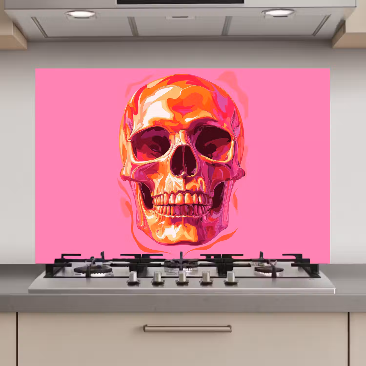 Felroze - Tanden - Schedel keuken achterwand spatscherm klein -3d_website