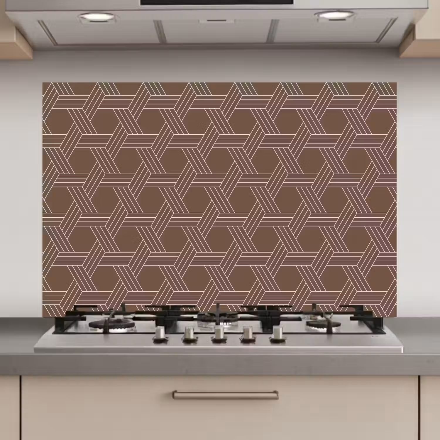 Bruin - Lijnen - Patroon keuken achterwand spatscherm klein 900 -3d_website