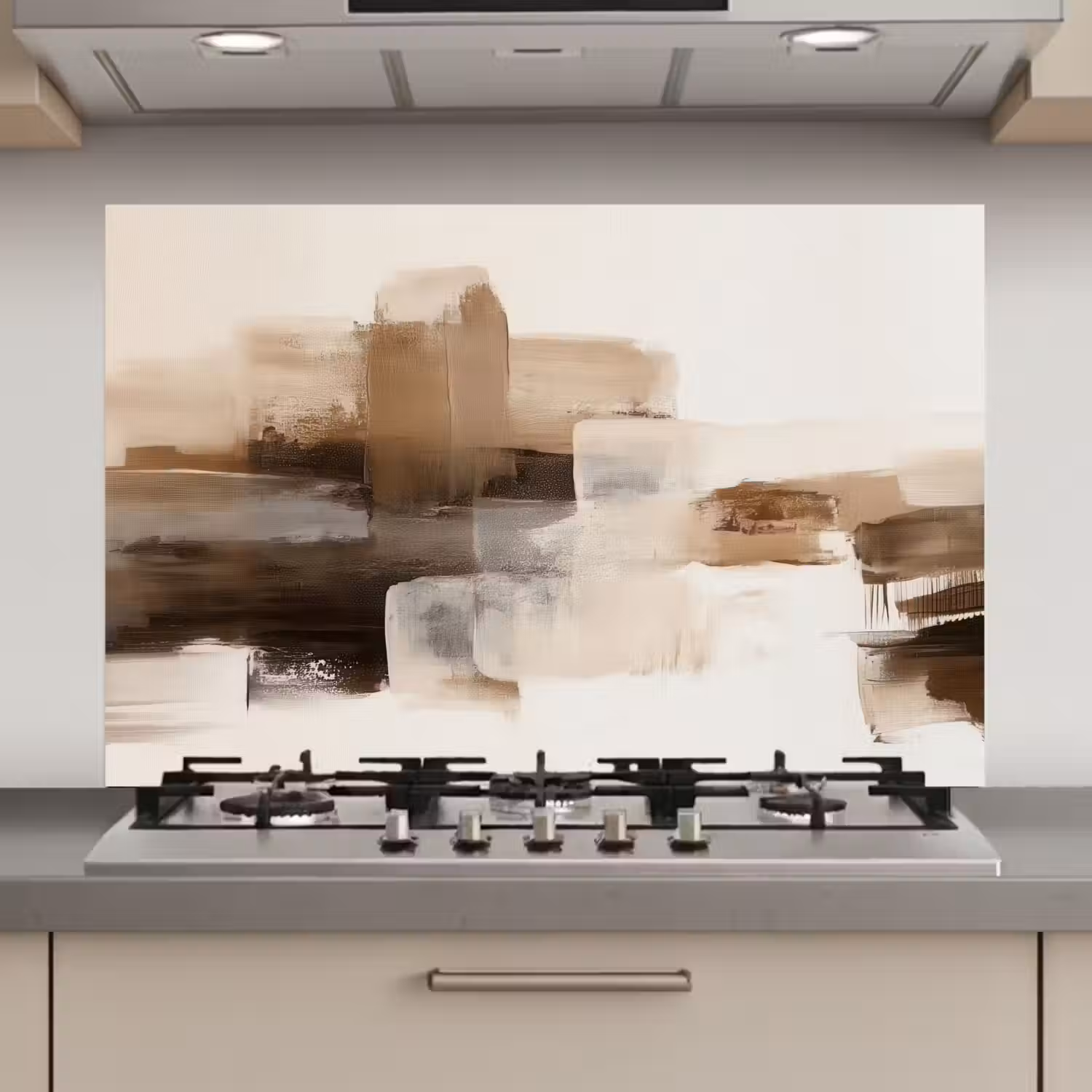 Penseelstreken - Abstract landschap - Rust keuken achterwand spatscherm klein -3d_website