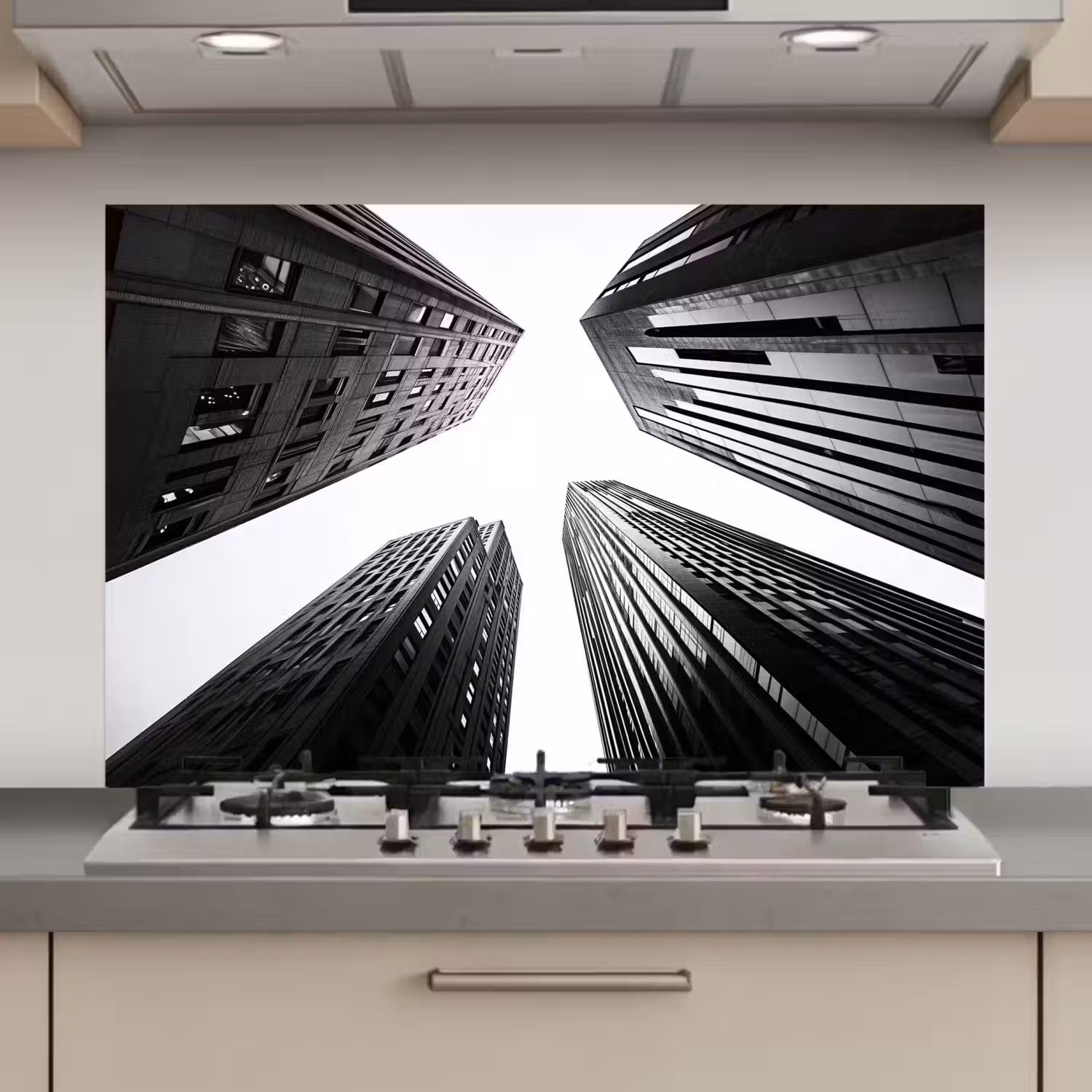 Gebouwen - Lucht - Zwart keuken achterwand spatscherm klein -3d_website