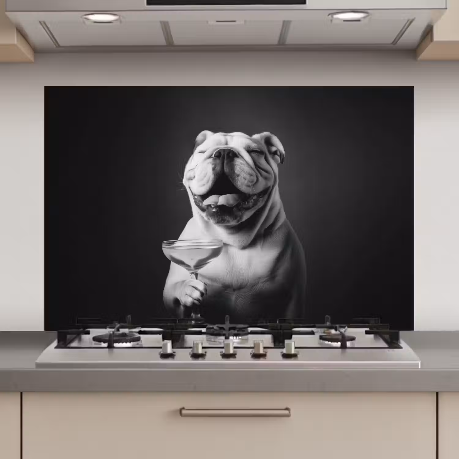 Buldog - Hond - Glas keuken achterwand spatscherm klein -3d_website