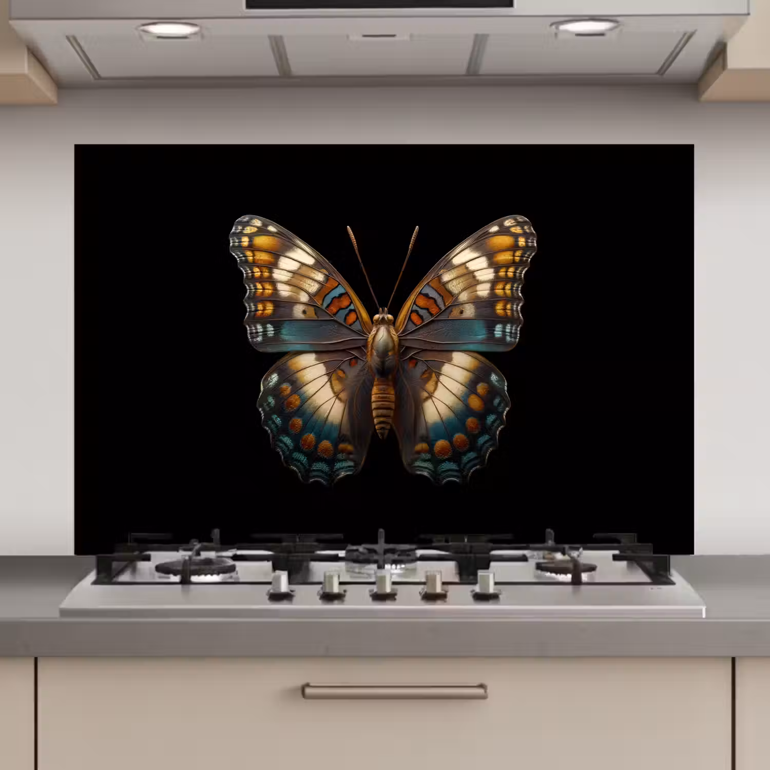 Vlinder - Kleurrijk - mozaïekachtig keuken achterwand spatscherm klein -3d_website