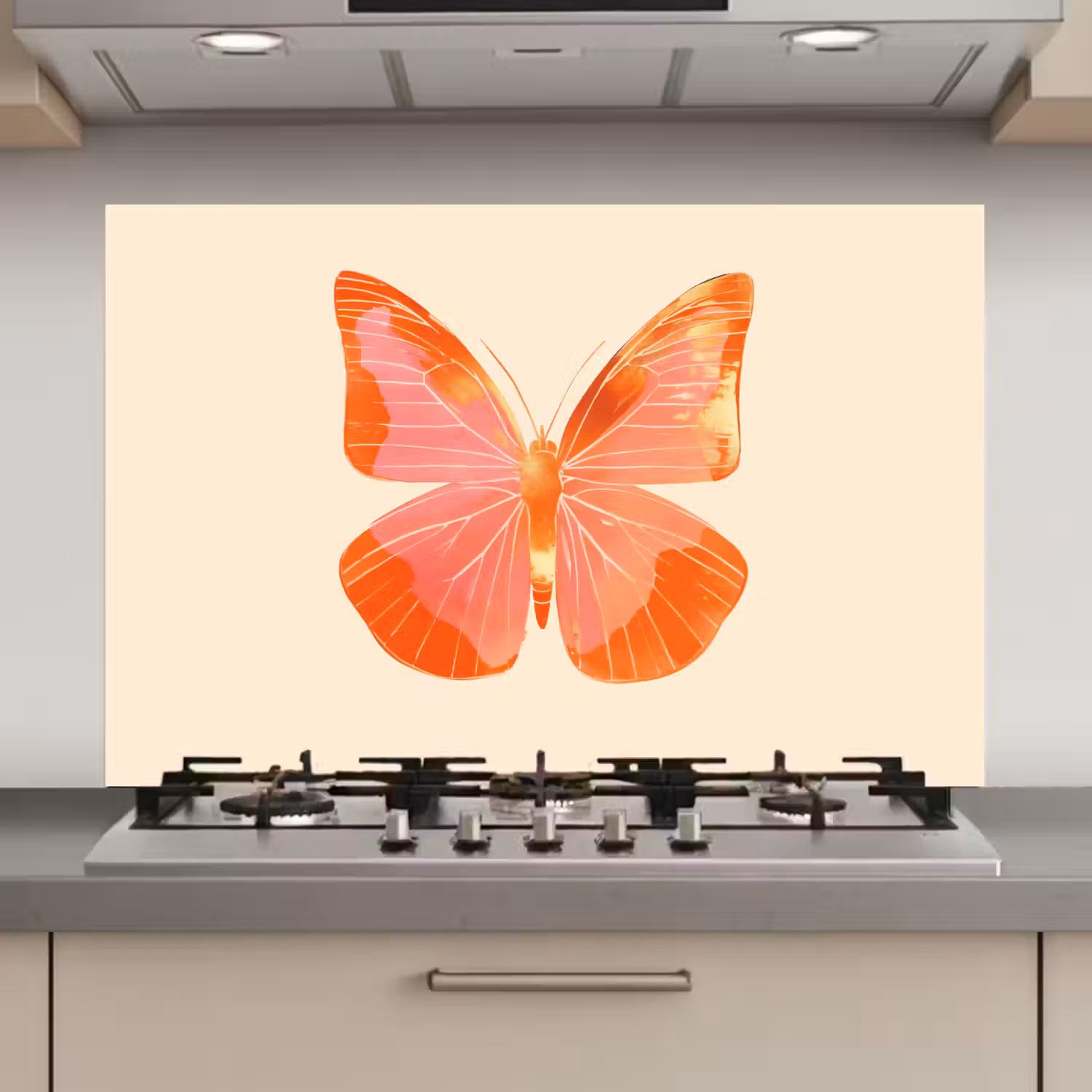 Vlinder - Minimalistisch - Roze keuken achterwand spatscherm klein -3d_website