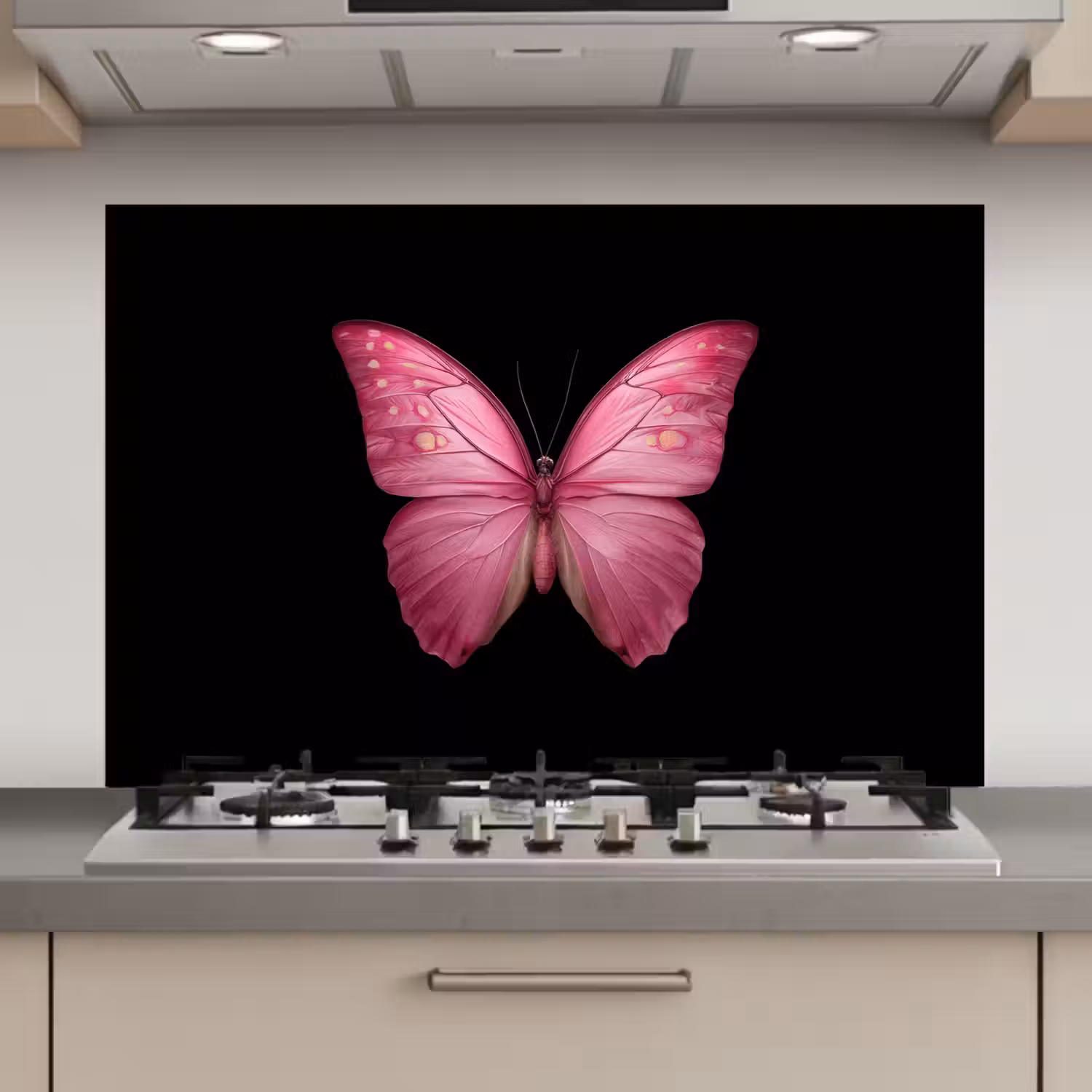 Vlinder - roze - Elegant keuken achterwand spatscherm klein -3d_website