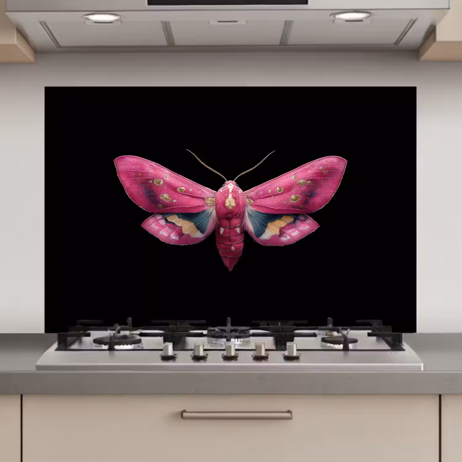 Vlinder - Roze - Nachtvlinder keuken achterwand spatscherm klein -3d_website