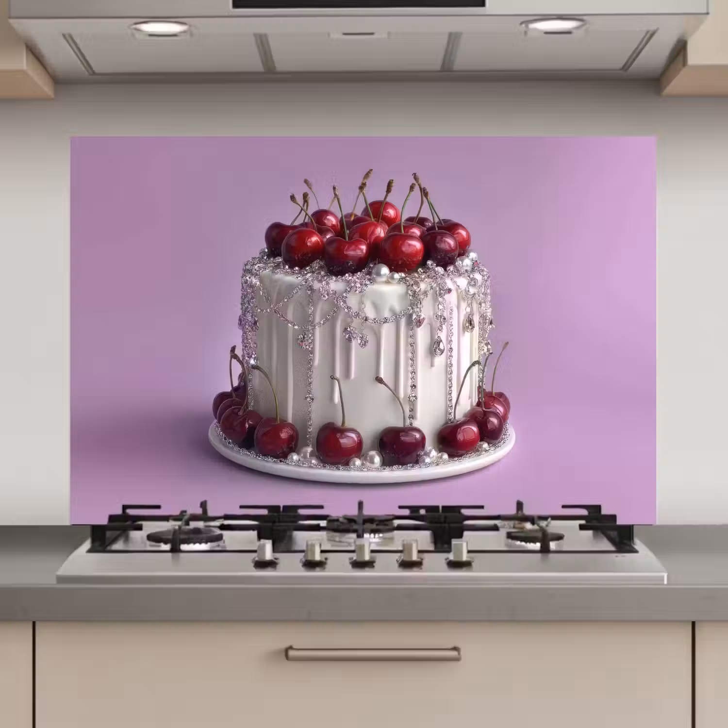 Taart - Kersen - Juwelen - Rood keuken achterwand spatscherm klein -3d_website