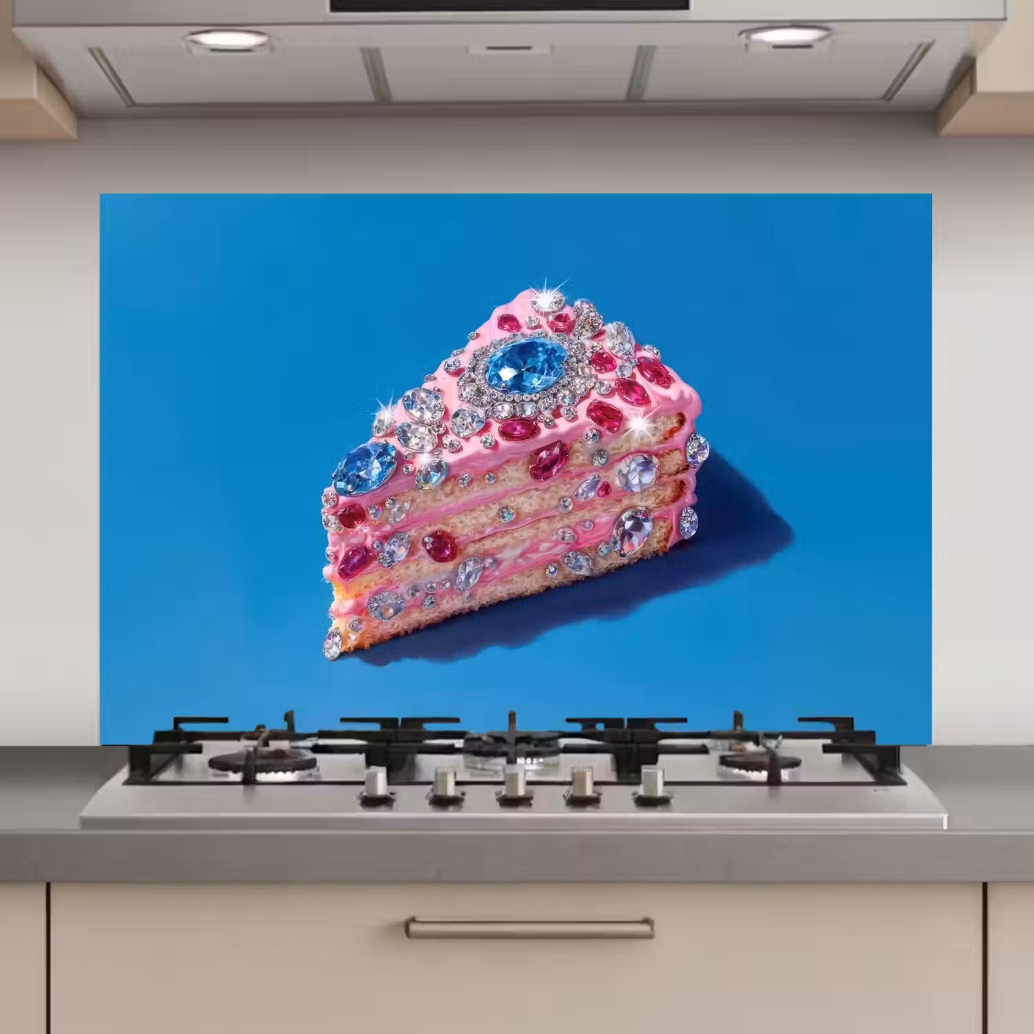 Taart - Edelstenen - Glitters - Roze keuken achterwand spatscherm klein -3d_website