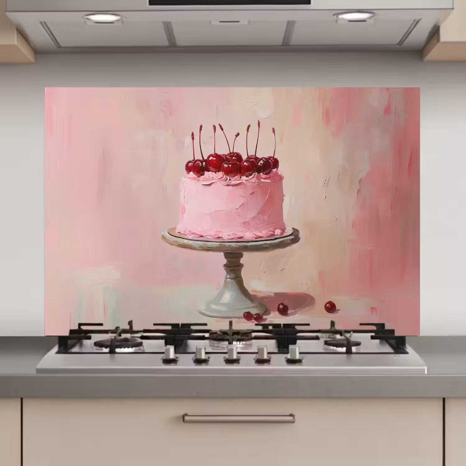Taart - Pink - Cherry keuken achterwand spatscherm klein -3d_website