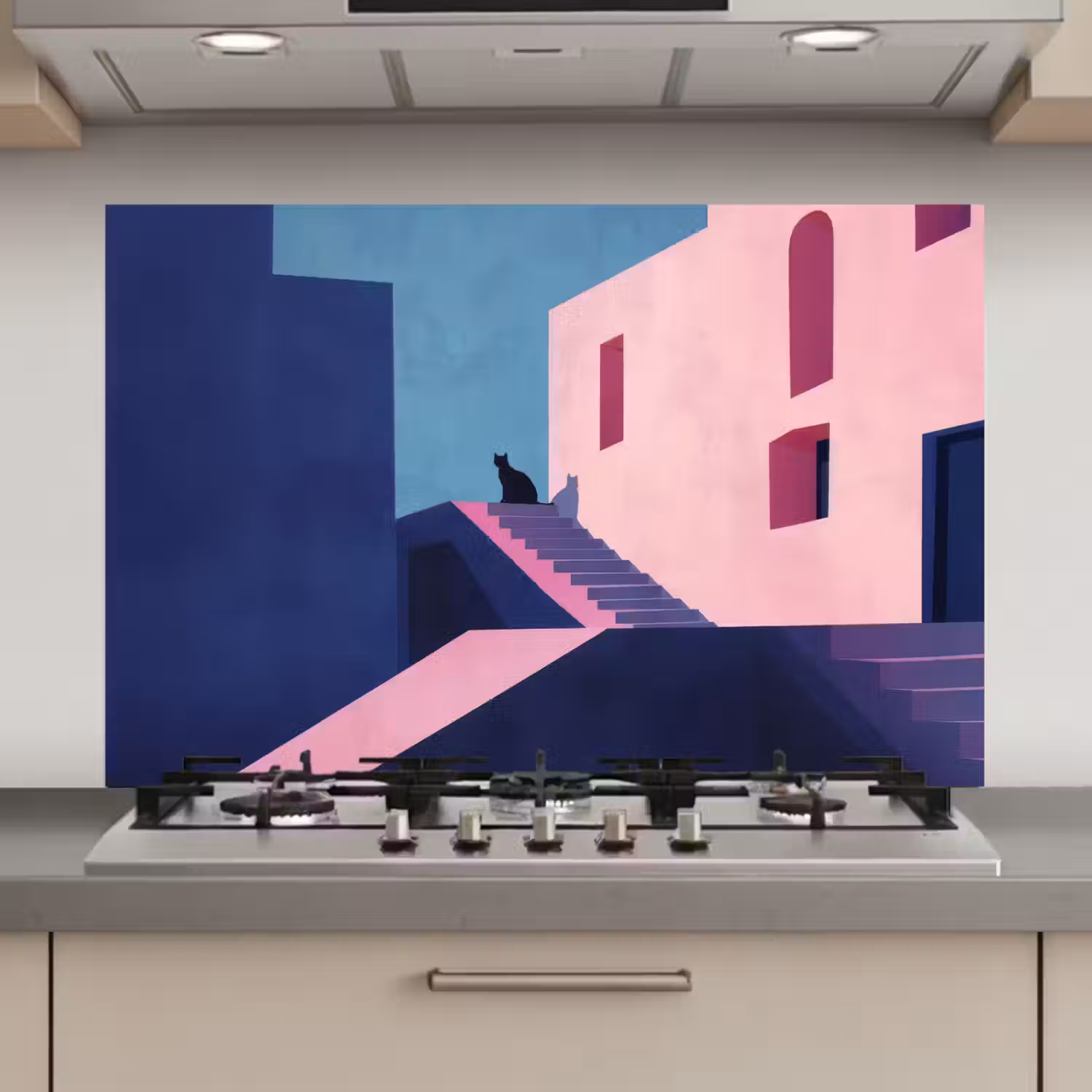 Kat - Trap - Gebouwen - Schaduwcontrasten keuken achterwand spatscherm klein -3d_website