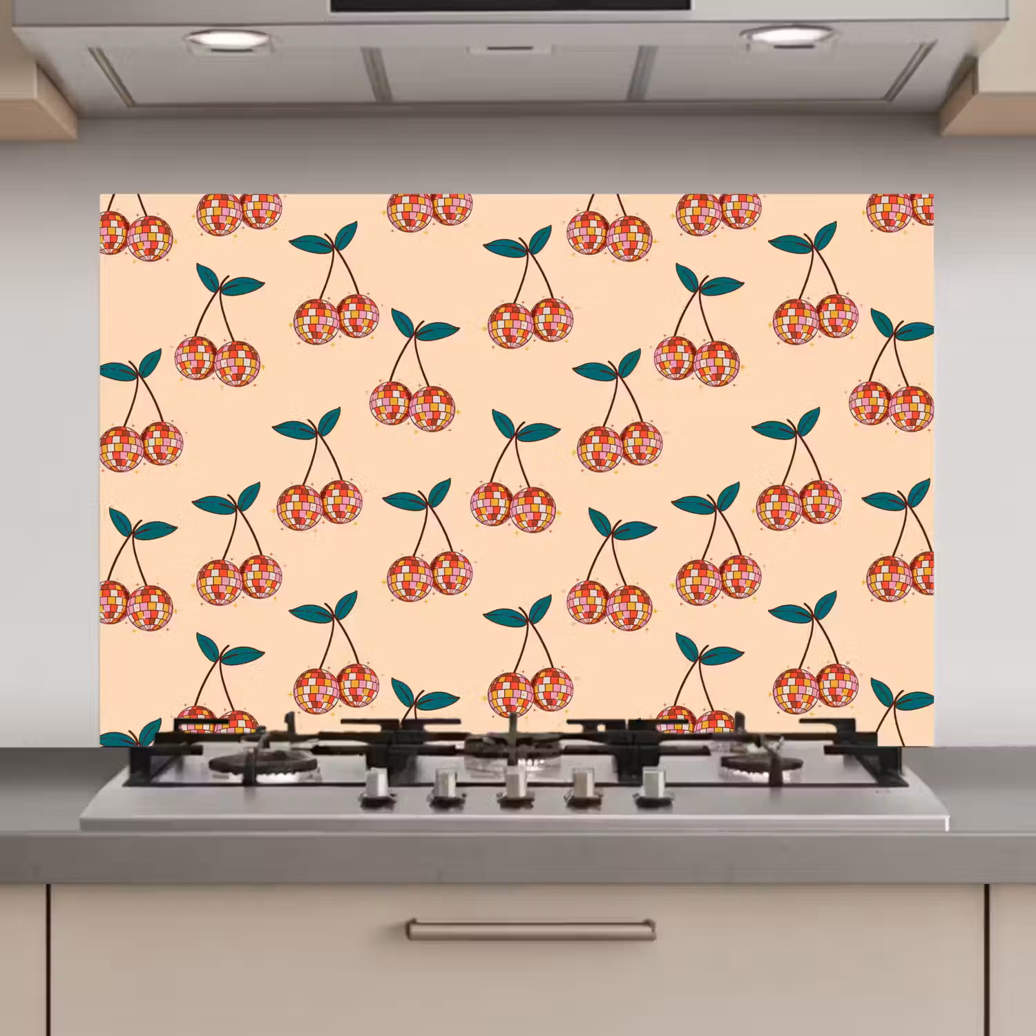 Kers - Disco - Patroon keuken achterwand spatscherm klein 900 -3d_website