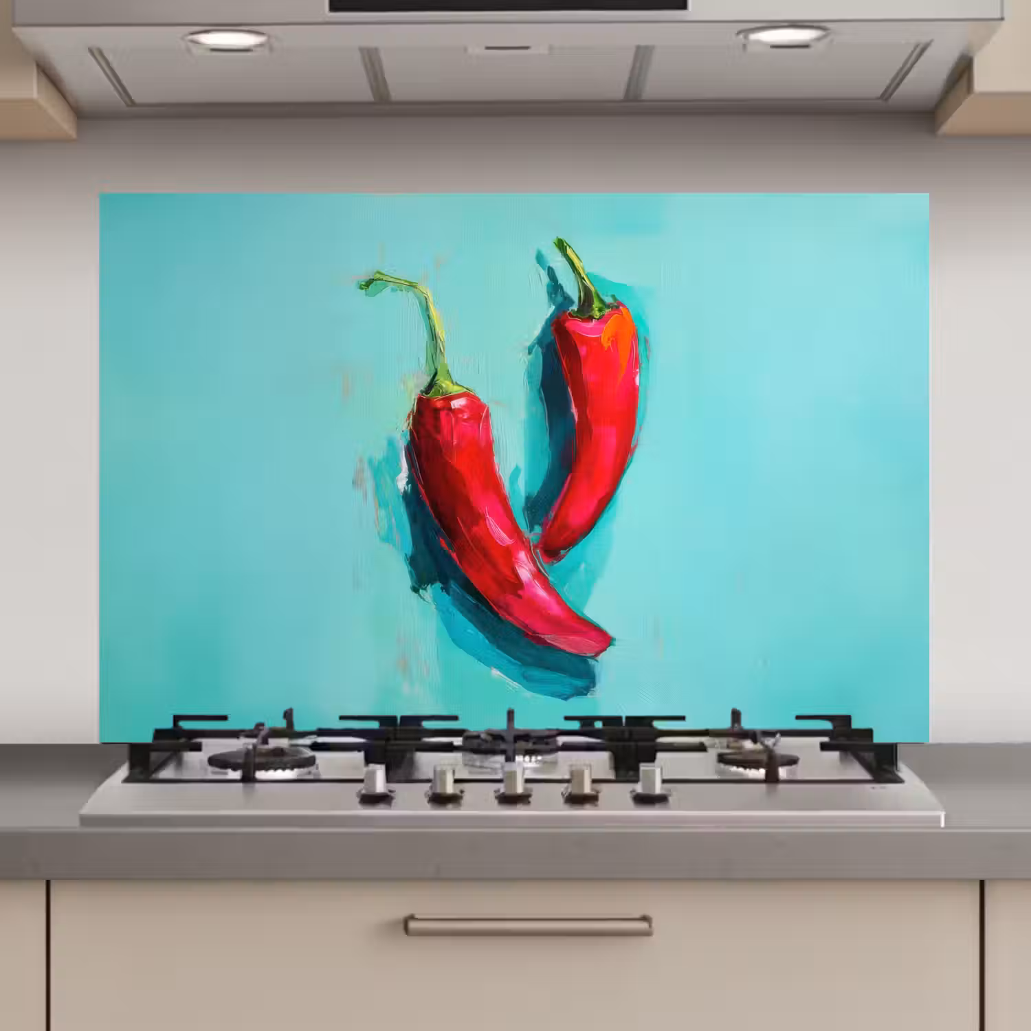 Chilipepers - Geverfd - Rood keuken achterwand spatscherm klein -3d_website