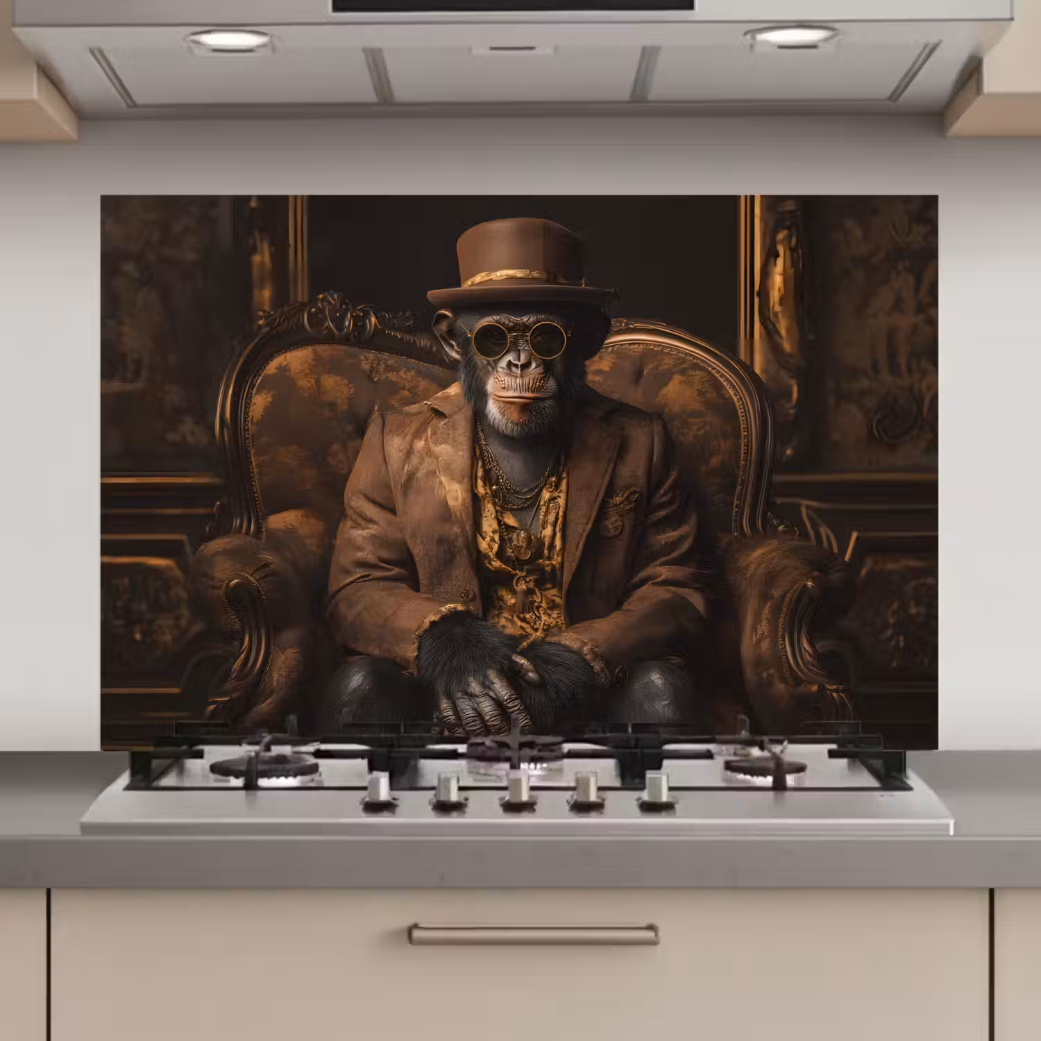 Chimpansee - Stoel - Pak - Bruin keuken achterwand spatscherm klein -3d_website