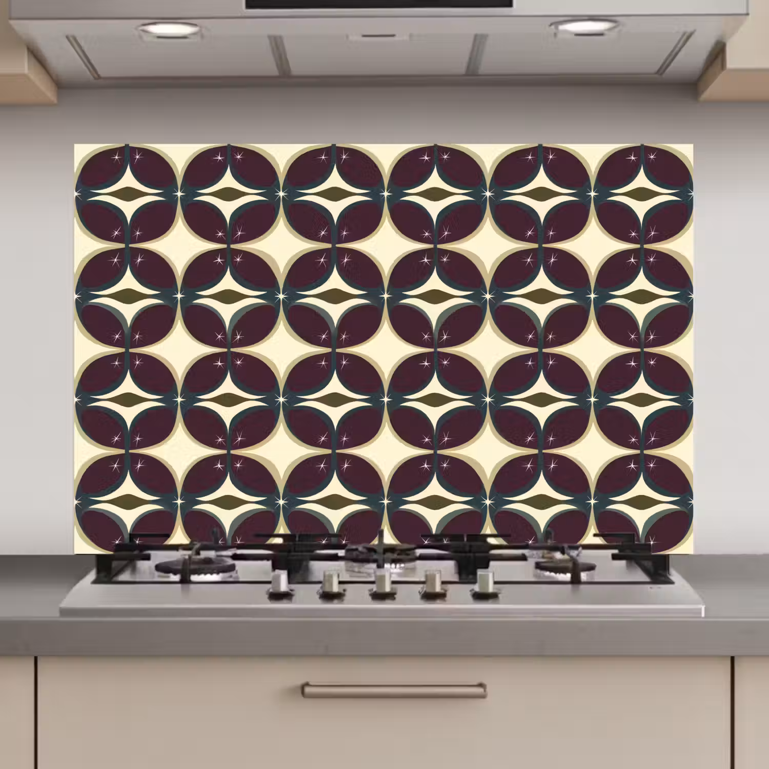 Cirkel - Retro - Kleurrijk keuken achterwand spatscherm klein 900 -3d_website