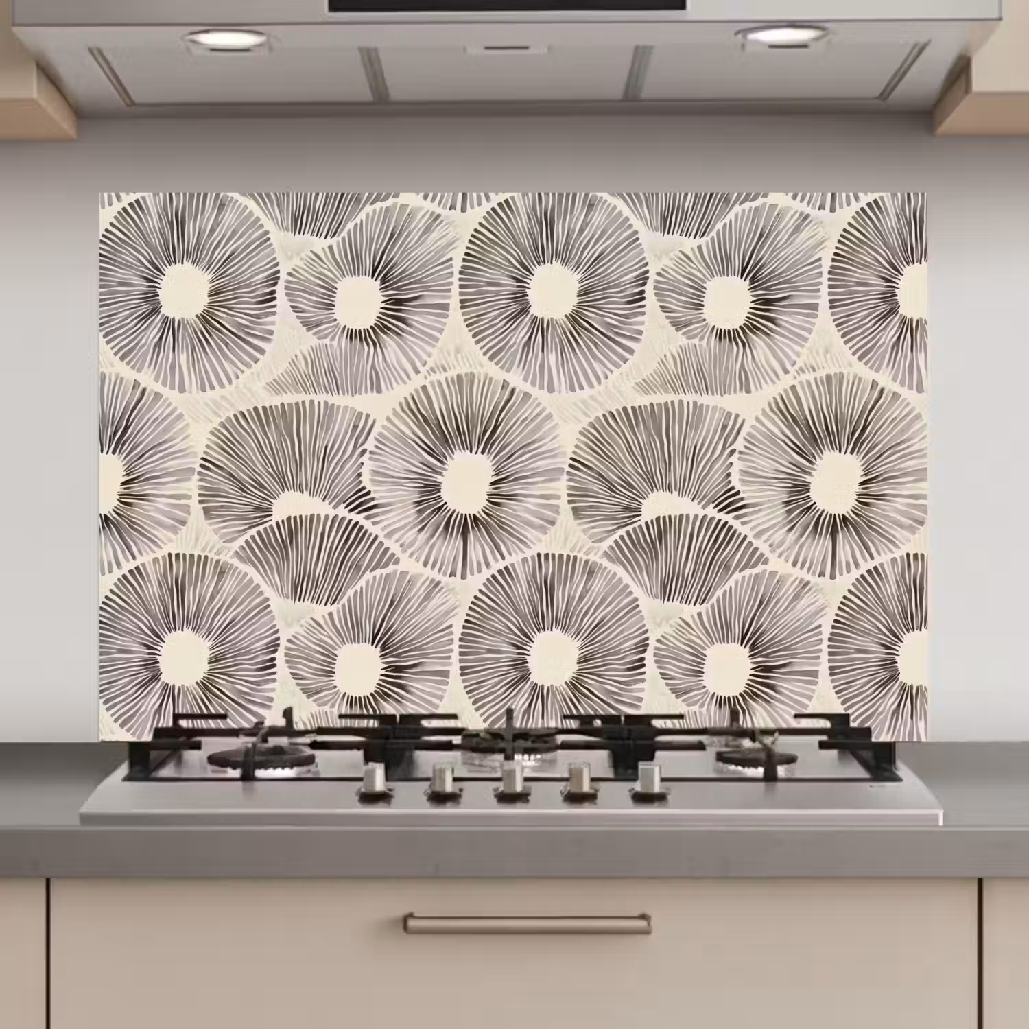 Cirkels - Patroon - Zwart keuken achterwand spatscherm klein 900 -3d_website