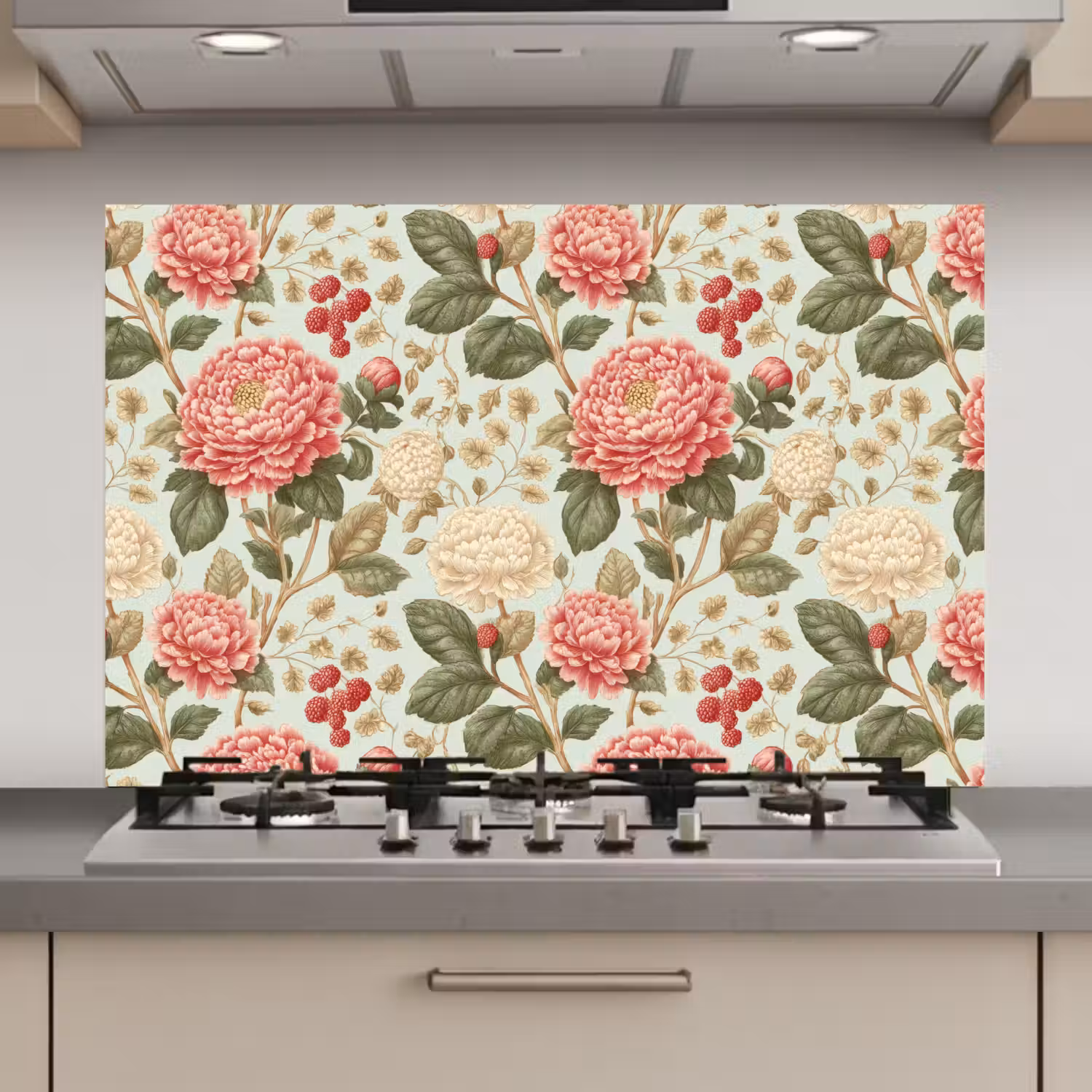 Klassiek - Botanisch - Veelkleurig keuken achterwand spatscherm klein 900 -3d_website