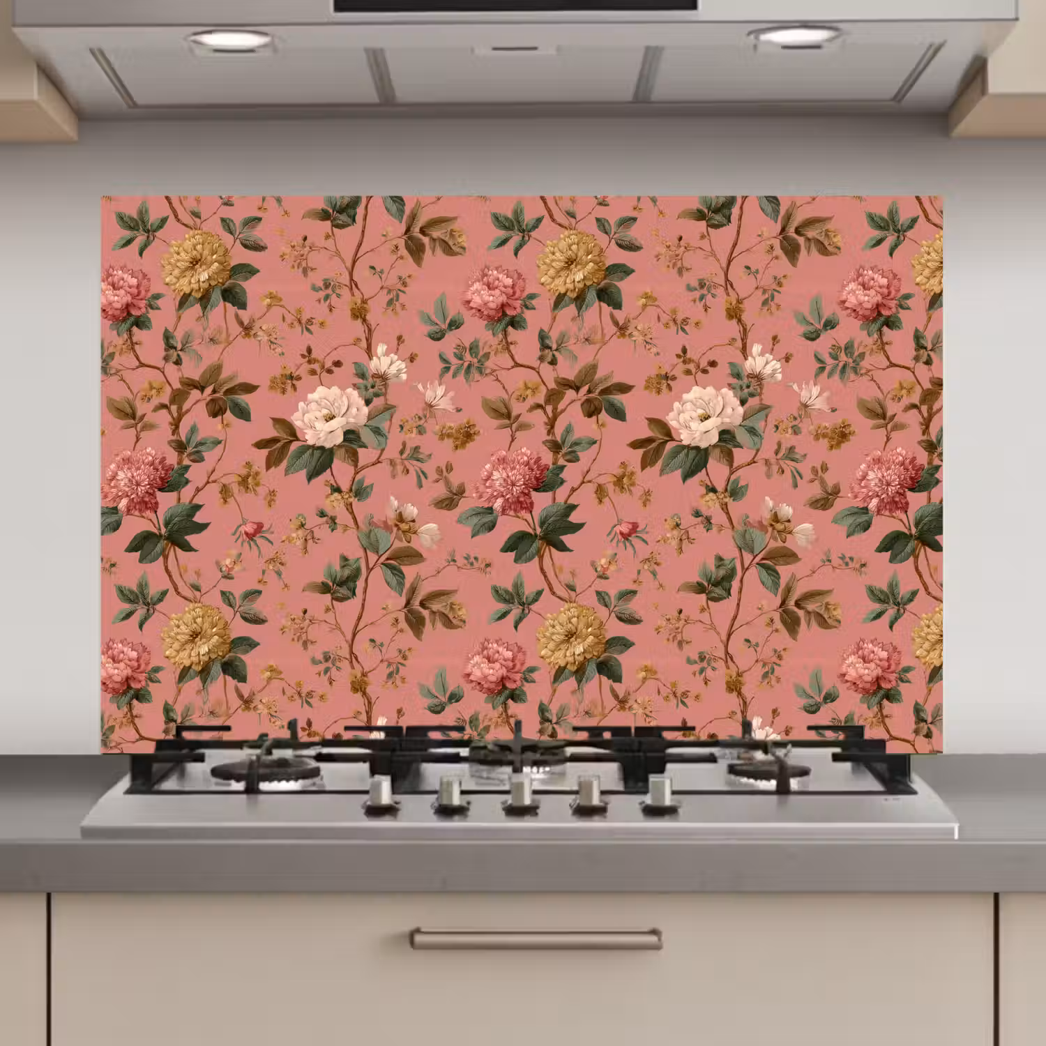 Klassiek - Botanisch - Roze keuken achterwand spatscherm klein 900 -3d_website