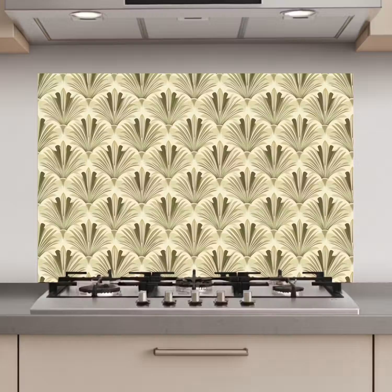 Klassiek - Waaier - Groen keuken achterwand spatscherm klein 900 -3d_website