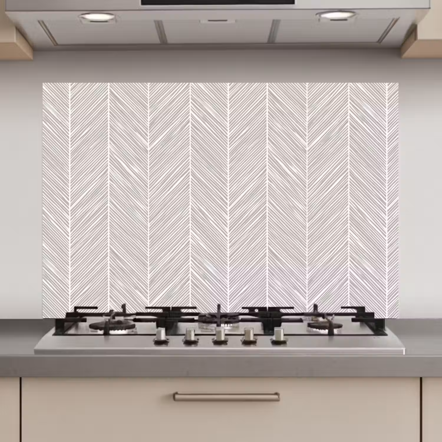 Klassiek - Visgraat - Grijs keuken achterwand spatscherm klein 900 -3d_website