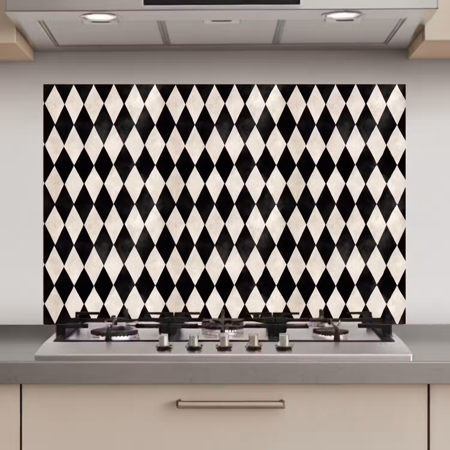 Klassiek - Patroon - Zwart keuken achterwand spatscherm klein 900 -3d_website