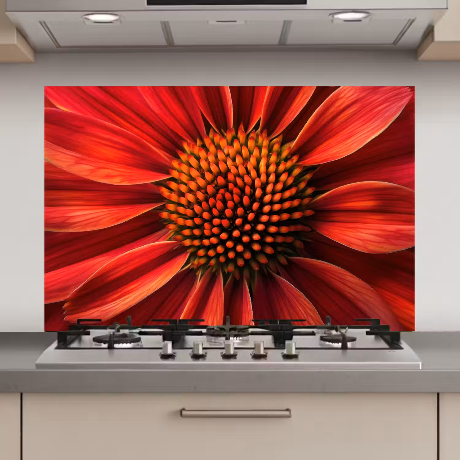 Close up - Bloem- Rood keuken achterwand spatscherm klein -3d_website