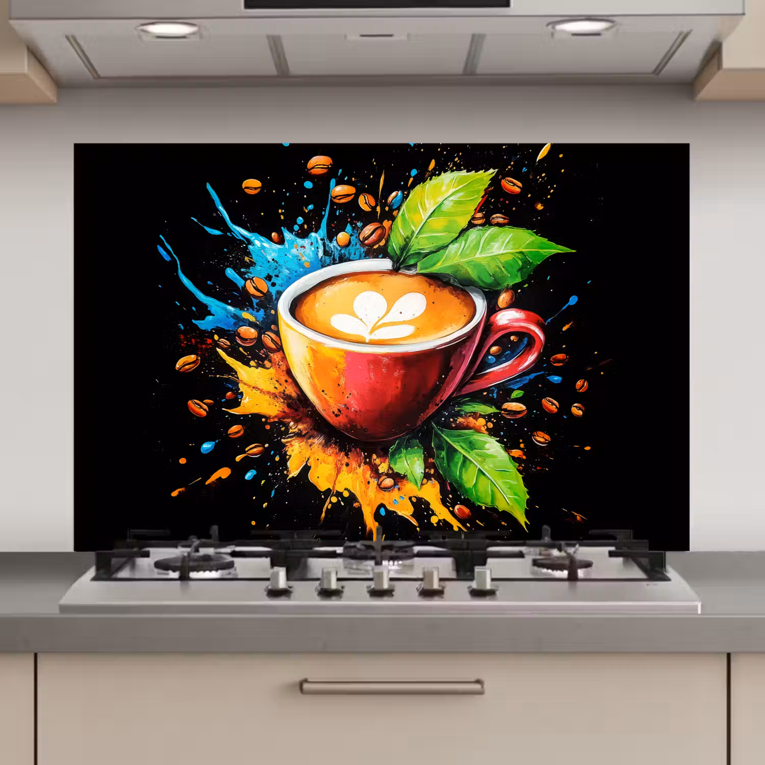 Koffie - Graffiti - Drinken - Abstract keuken achterwand spatscherm klein -3d_website
