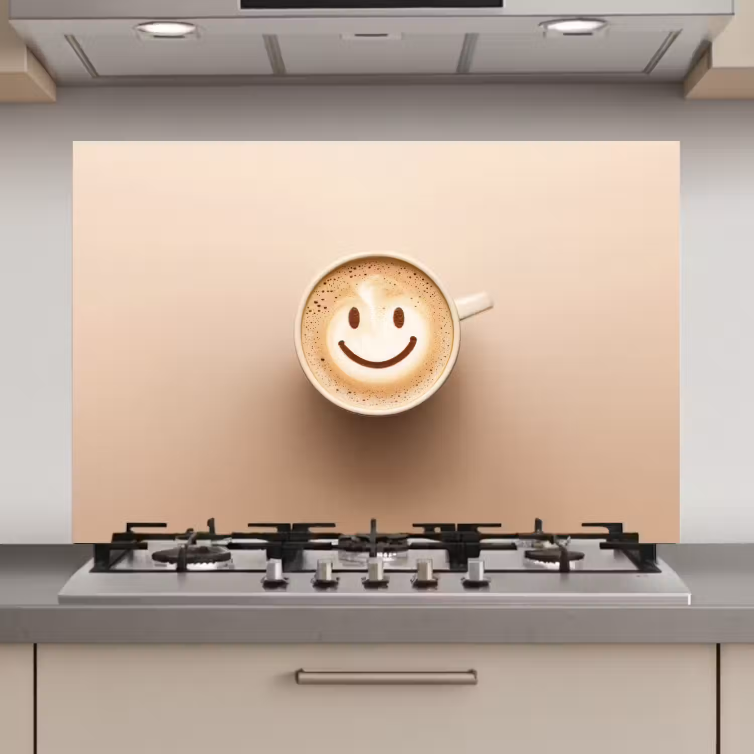 Koffie - Melkschuim - Lach - Beige keuken achterwand spatscherm klein -3d_website